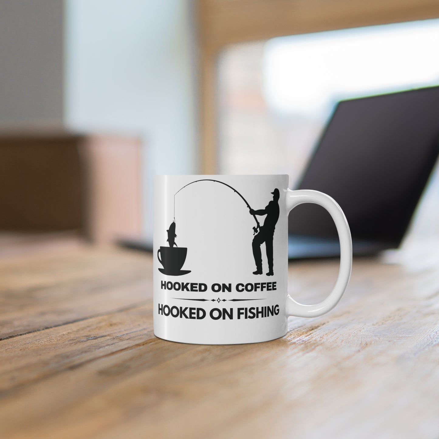 Fishing Lover, Coffee Mug - Hooked on Coffee & Fishing 11oz
