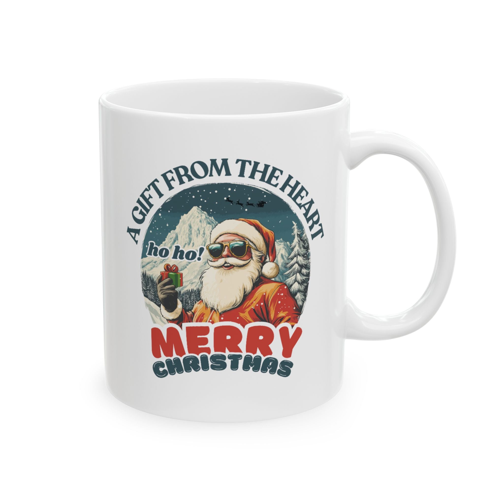 ho ho! A gift from the heart - Merry Christmas - Ceramic Ocffee Mug 11oz