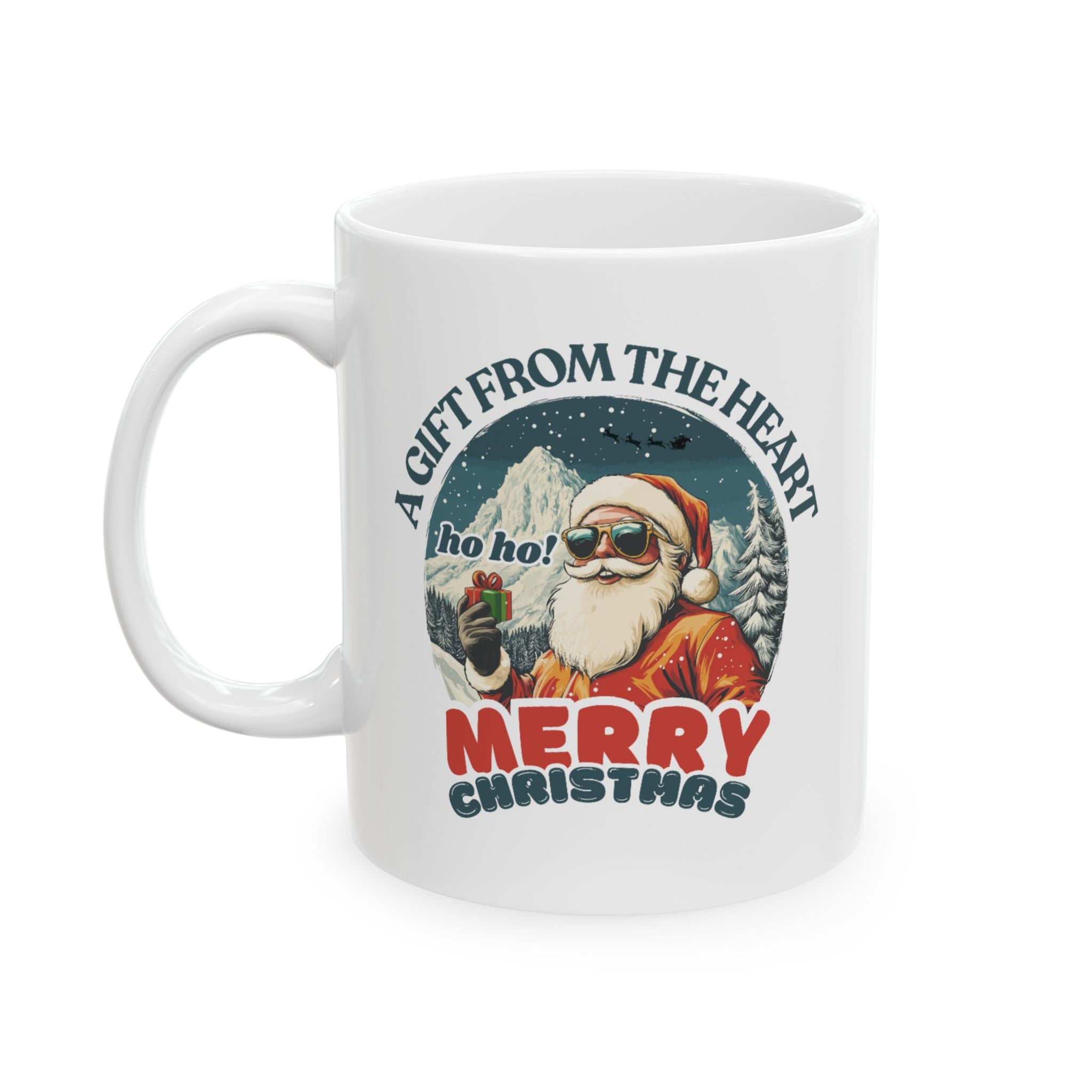 ho ho! A gift from the heart - Merry Christmas - Ceramic Ocffee Mug 11oz