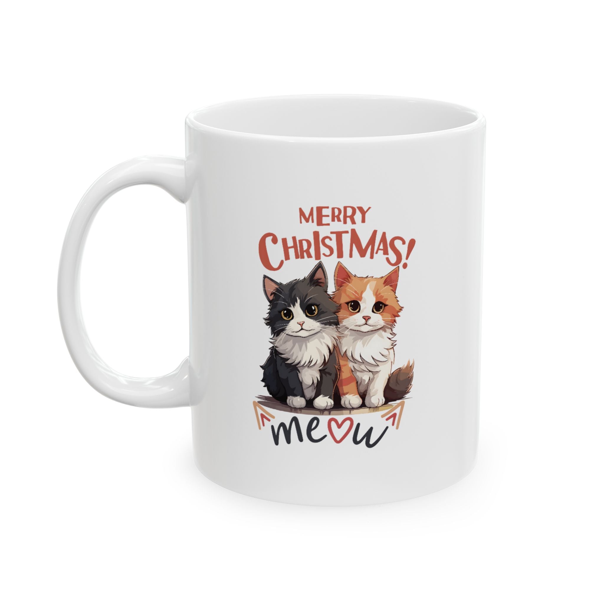 Meow Coffee Mug - Christmas Gift for Cats Lover - Ceramic Mug