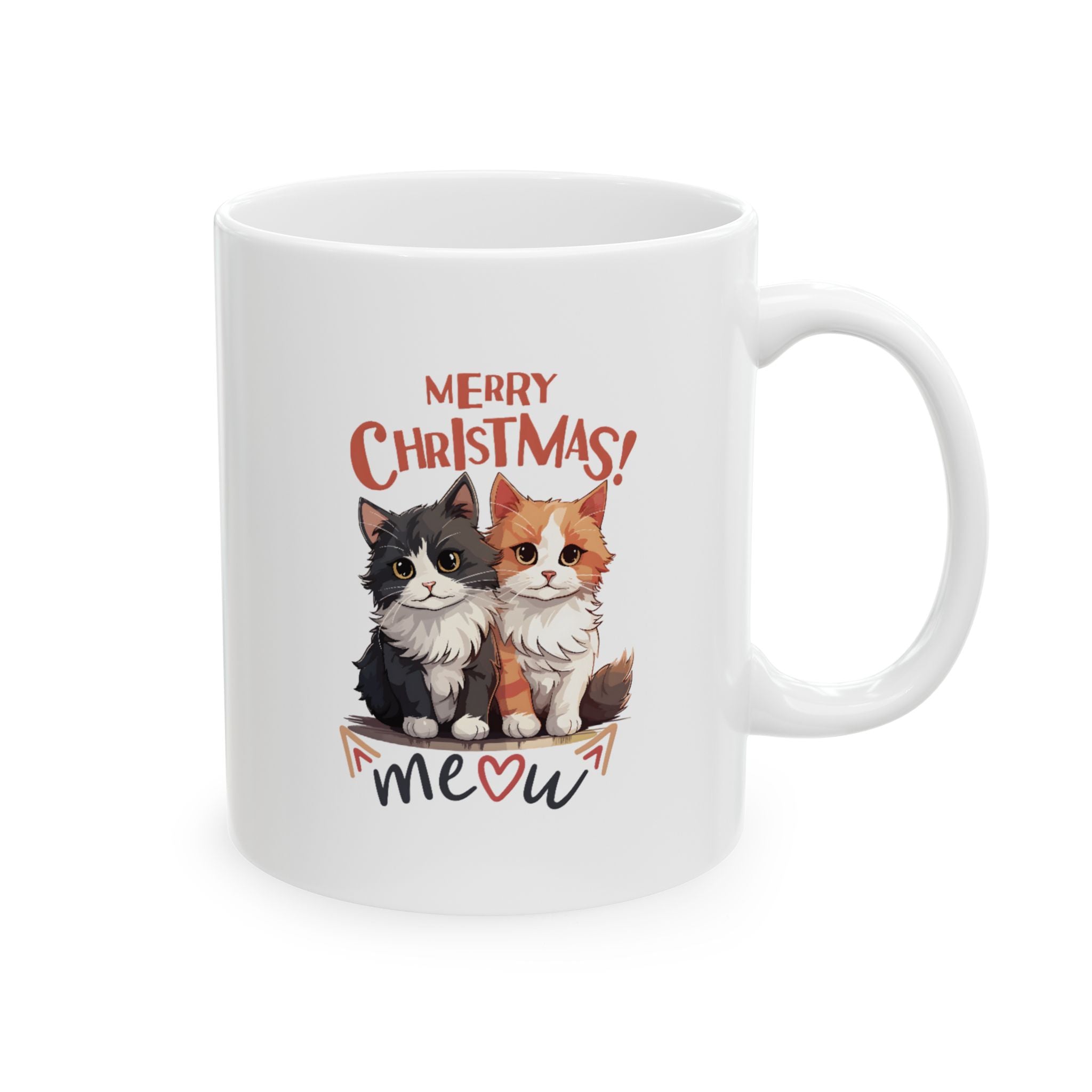 Meow Coffee Mug - Christmas Gift for Cats Lover - Ceramic Mug